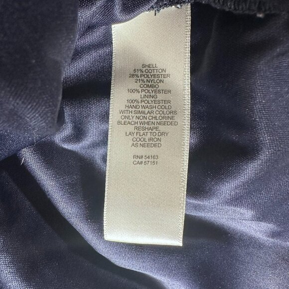 Eliza J Lace Dress with White Embroidered Overlay Bell Sleeves Midi Navy Size 6 - Picture 5 of 7